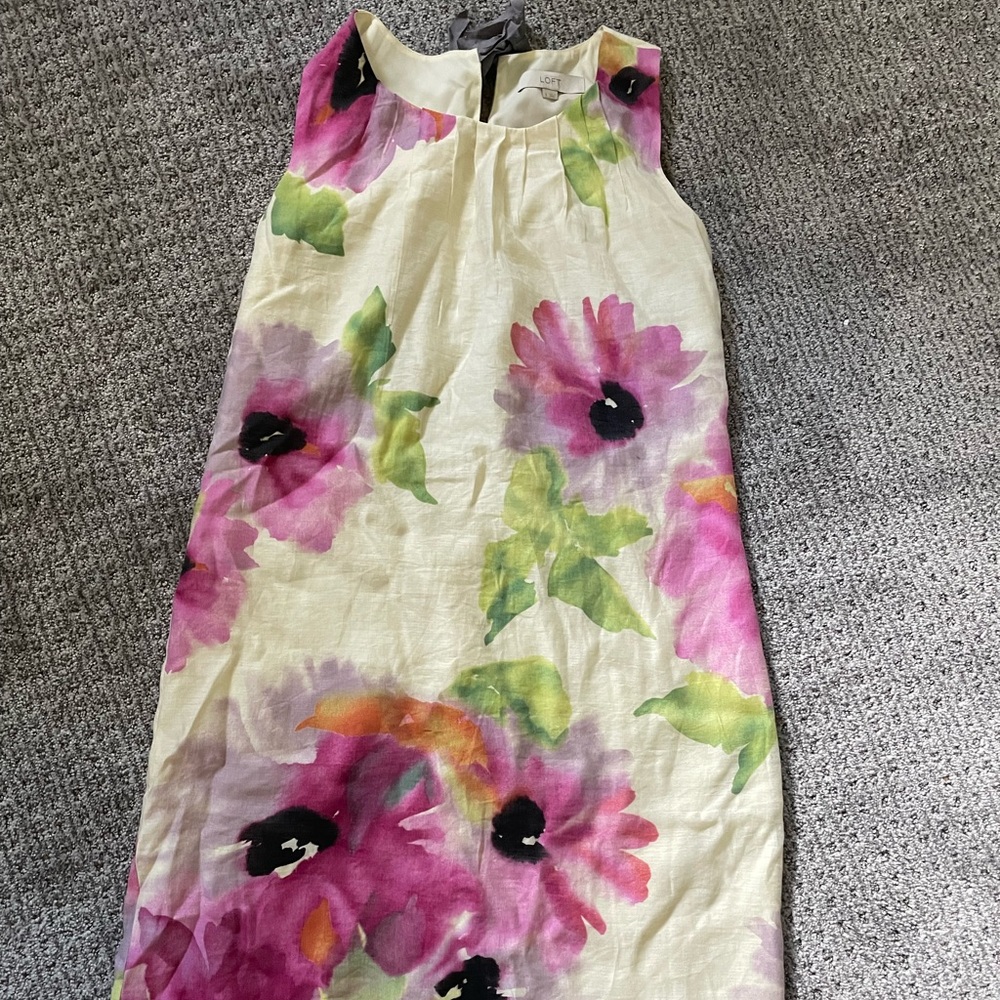 Loft Watercolor Floral Shift Dress
